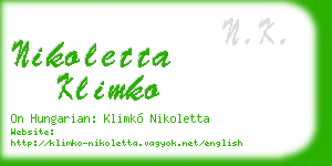 nikoletta klimko business card